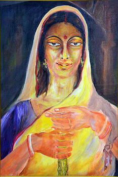 Lady with a candle by <b>Indrani Biswas</b> - lady-with-a-candle-indrani-biswas
