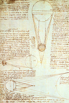 Leonardo Da Vinci - Estudios de la iluminación de la Luna