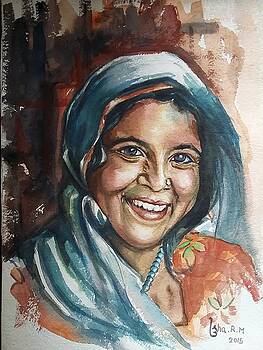 An Indian Village Woman by <b>Usha Mishra</b> - an-indian-village-womam-usha-mishra