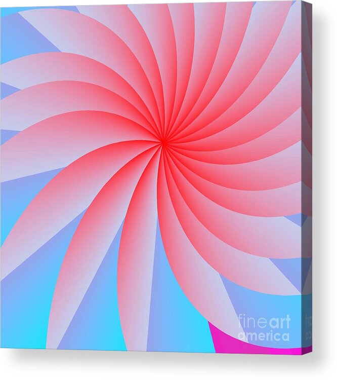 Abstract Acrylic Print featuring the digital art Pink Passion Flower by Michael Skinner