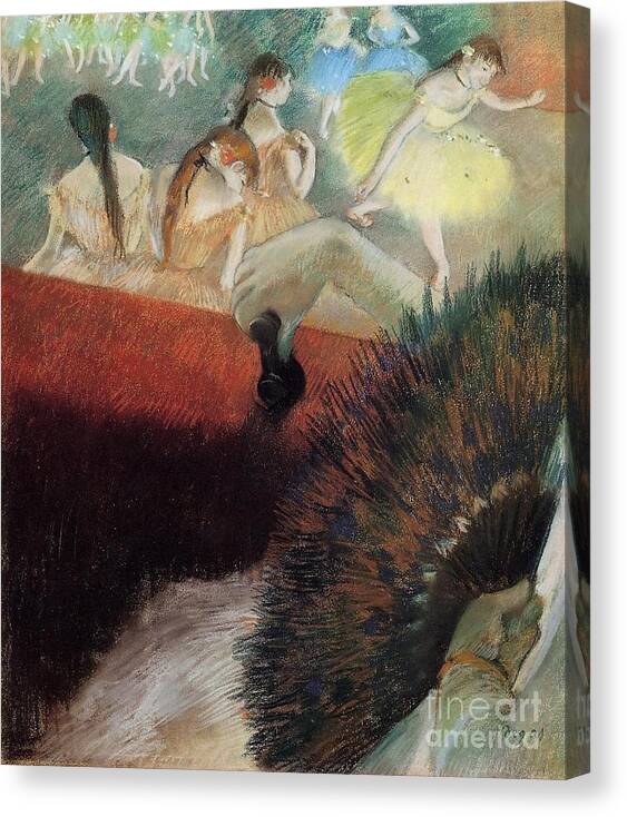 At The Ballet By Degas Canvas Print featuring the painting At The Ballet by Degas