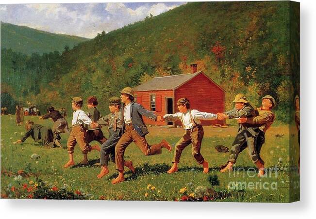 Snap The Whip By Bellows Canvas Print featuring the painting Snap The Whip by Bellows