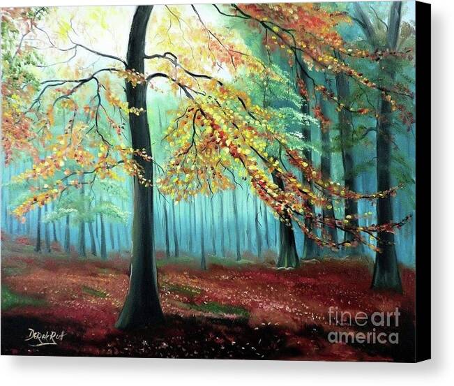 Autumn Spread By Derek Rutt Canvas Print featuring the painting Autumn Spread by Derek Rutt