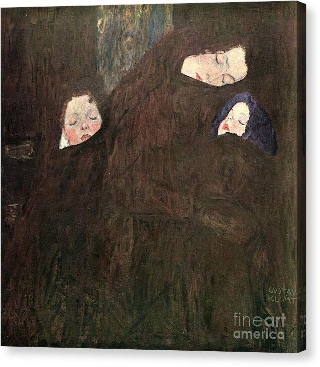 Mother And Children By Klimt Canvas Print featuring the painting Mother And Children by Klimt
