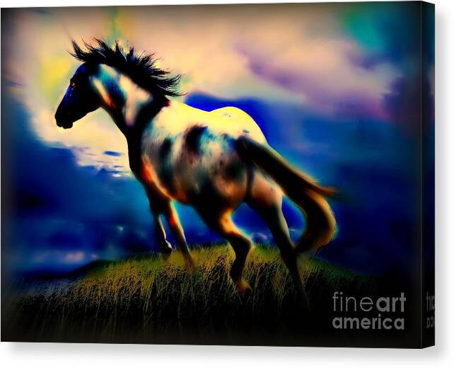 Midnight Runaway Canvas Print featuring the painting Midnight Runaway by Wbk
