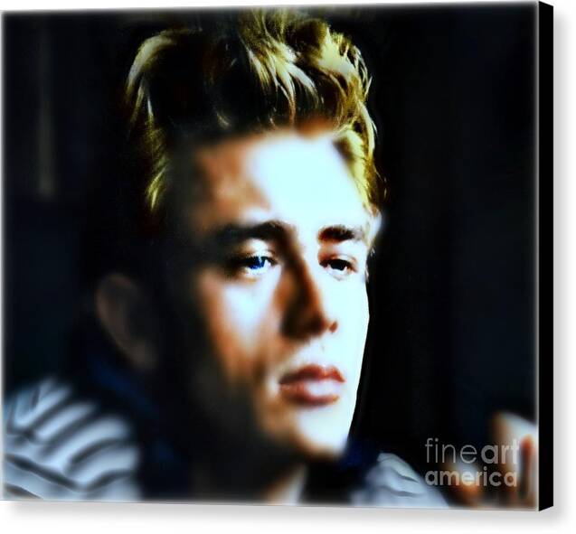 Hollywood Canvas Print featuring the painting James Dean by Wbk