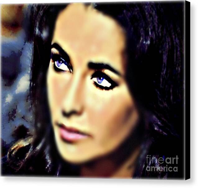 Elizabeth Taylor Canvas Print featuring the painting Liz by Wbk