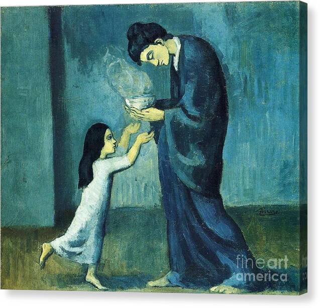 The Soup By Picasso Canvas Print featuring the painting The Soup by Picasso