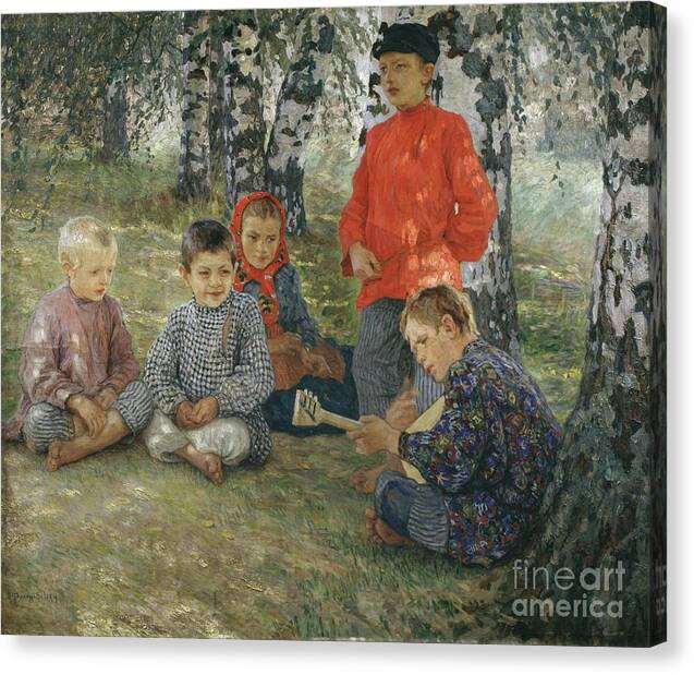 Virtuoso By Belsky Canvas Print featuring the painting Virtuoso by Nikolay Petrovich-Belsky