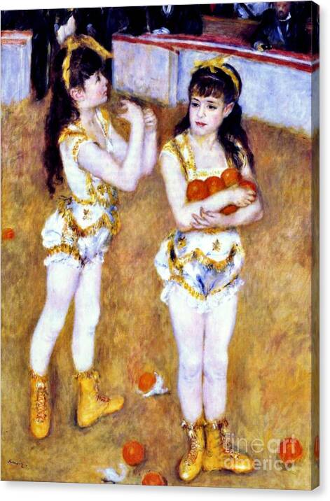 Acrobats By Renoir Canvas Print featuring the painting Acrobats by Renoir