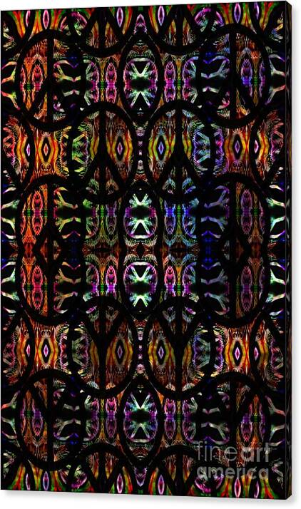 Peace Weave By Wbk Canvas Print featuring the painting Peace Weave by Wbk
