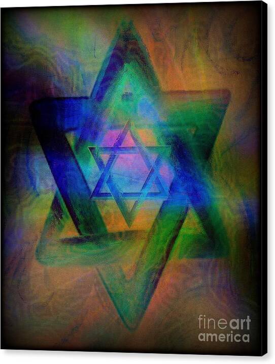 Religious Canvas Print featuring the painting Stars Of David by Wbk