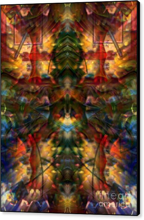 Holiday Reflections By Wbk Canvas Print featuring the painting Holiday Reflections by Wbk