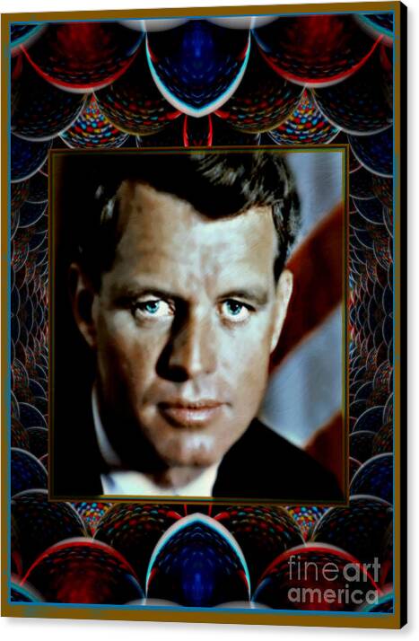 Bobby Kennedy By Wbk Canvas Print featuring the painting Bobby by Wbk