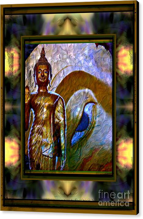 Buddha By Wbk Canvas Print featuring the painting Buddha by Wbk