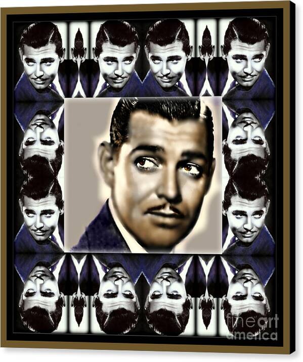 Clark Gable By Wbk Canvas Print featuring the painting Clark Gable by Wbk