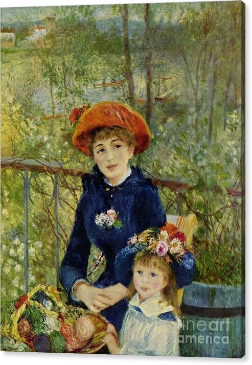 On The Terrace By Renoir Canvas Print featuring the painting On The Terrace by Renoir