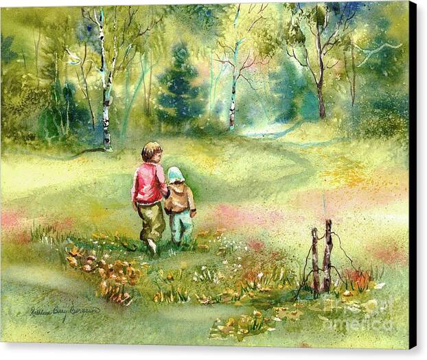 Spring Walk By Kathleen Berry Bergeron Canvas Print featuring the painting Spring Walk by Kathleen Berry Bergeron