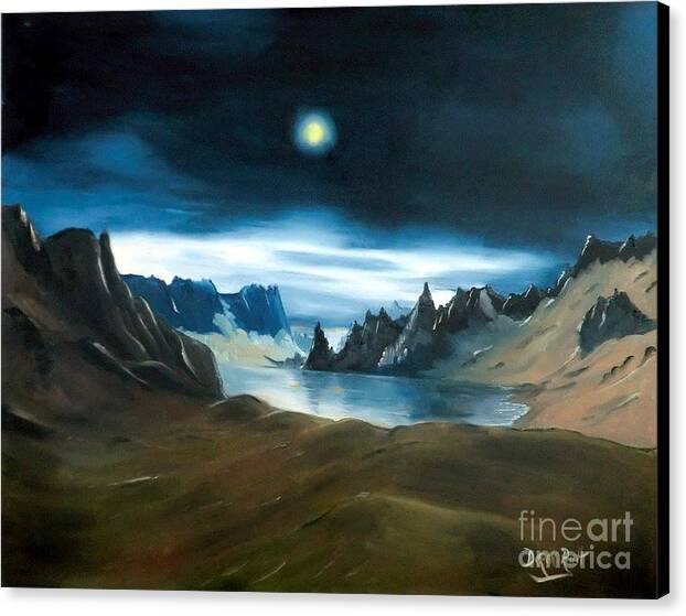 Twilight By Derek Rutt Canvas Print featuring the painting Twilight by Derek Rutt