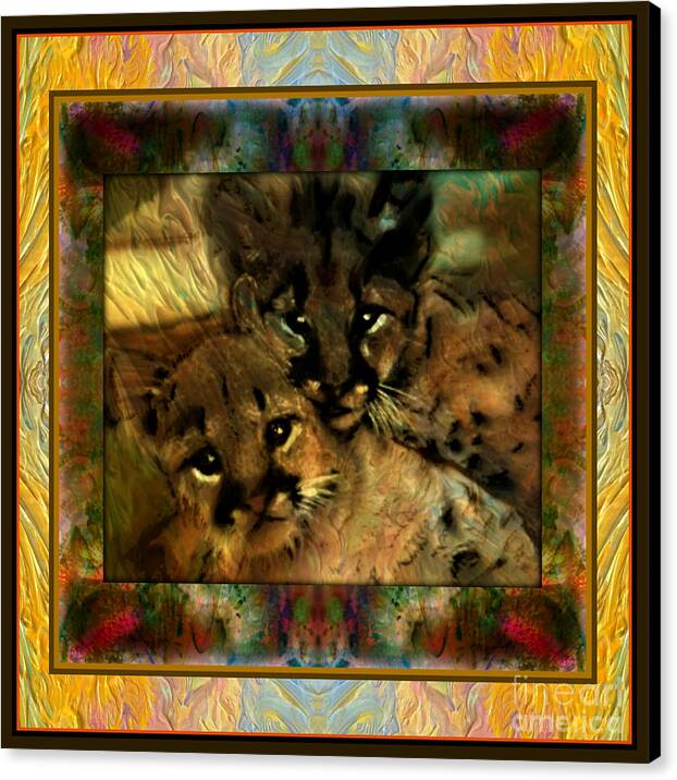 Sisters-montage By Wbk Canvas Print featuring the painting Sisters-montage by Wbk