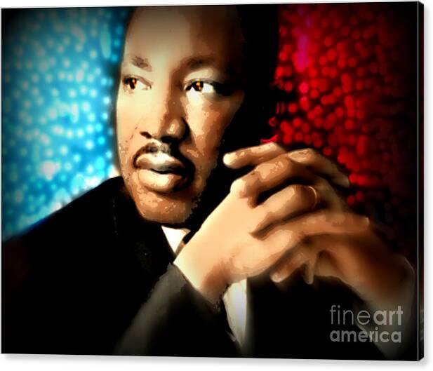 Martin Luther King Canvas Print featuring the painting MLK by Wbk