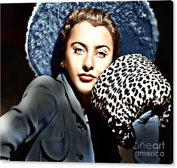 Barbara Stanwyck By Wbk Canvas Print featuring the painting Barbara Stanwyck by Wbk