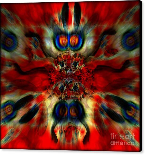 Abstract Beetle Canvas Print featuring the painting Ancient Beetle by Wbk