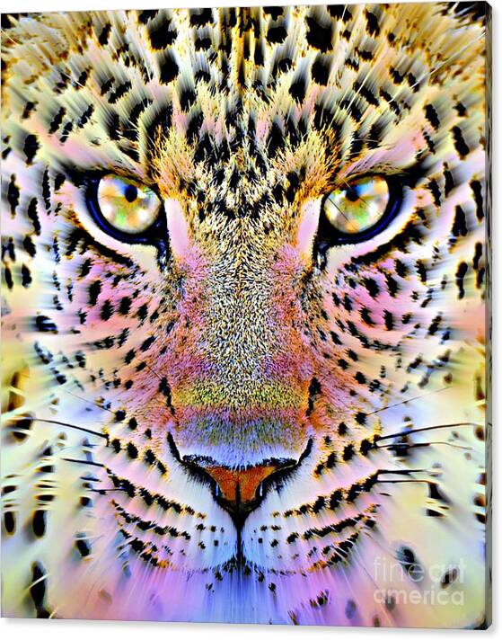 Cheetah Vi By Wbk Canvas Print featuring the painting Cheetah Vi by Wbk