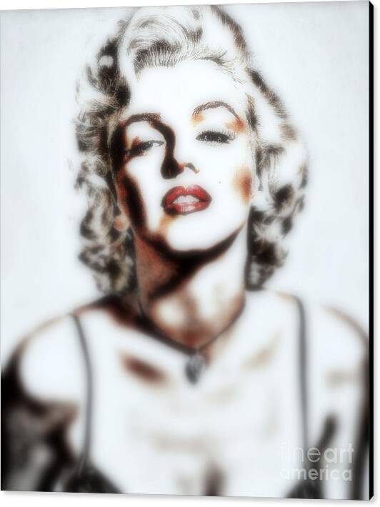 Hollywood Canvas Print featuring the painting Monroe Glam by Wbk
