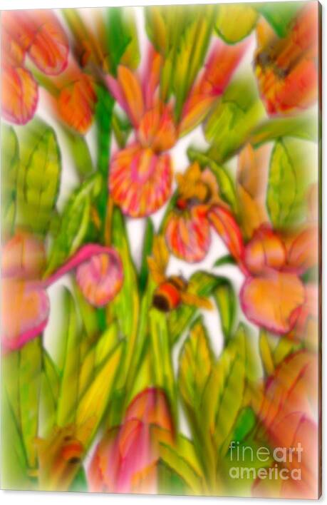 A Garden Of Delight Canvas Print featuring the painting A Garden Of Delight by Wbk
