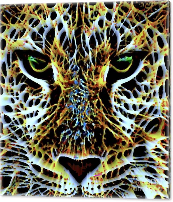 Cat Canvas Print featuring the painting Fierce II by Wbk