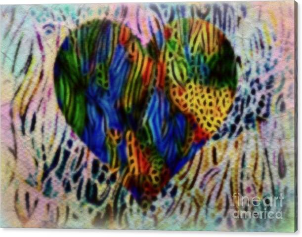 Heart Canvas Print featuring the painting A Frivolous Heart by Wbk