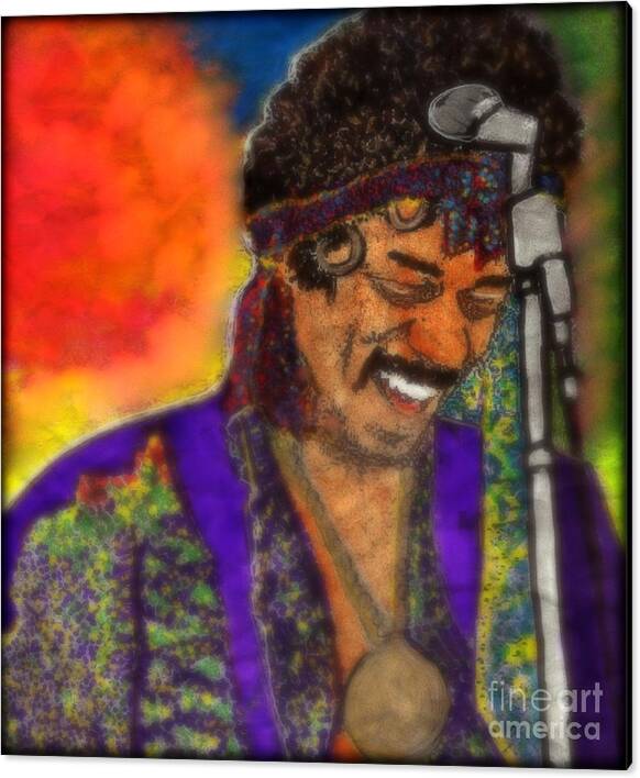 Rock Stars Canvas Print featuring the painting Jimi's Smile by Wbk