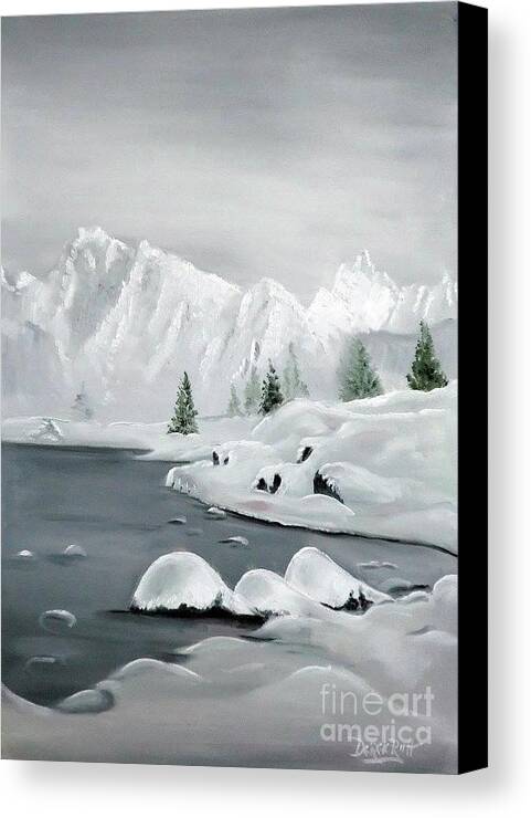 Cold Grey By Derek Rutt Canvas Print featuring the painting Cold Grey by Derek Rutt