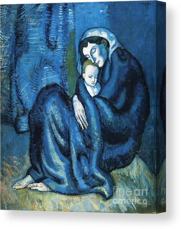 Mother And Child By Picasso Canvas Print featuring the painting Mother And Child by Picasso