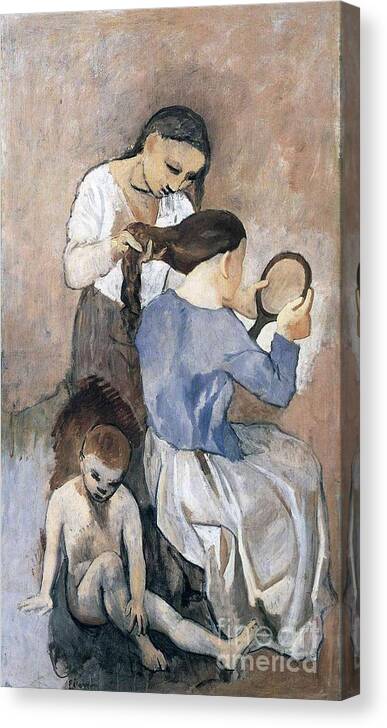 Hair Dressing By Picasso Canvas Print featuring the painting Hair Dressing by Picasso