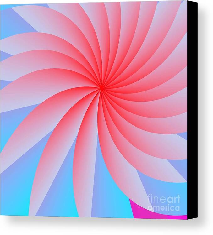 Abstract Canvas Print featuring the digital art Pink Passion Flower by Michael Skinner