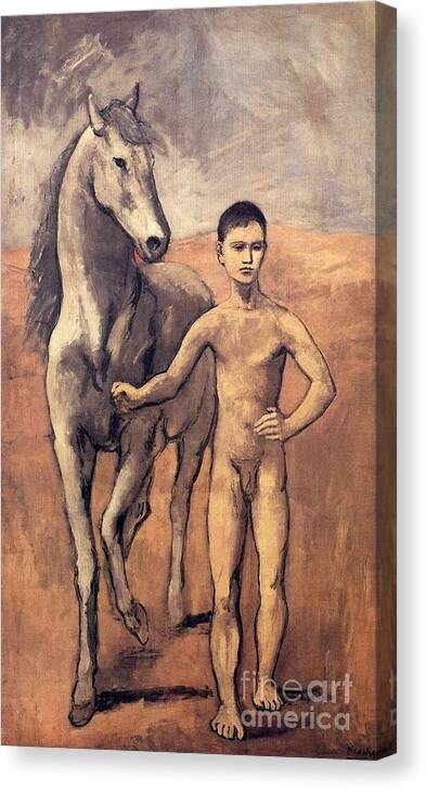 Boy Leading A Horse By Picasso Canvas Print featuring the painting Boy Leading A Horse by Picasso