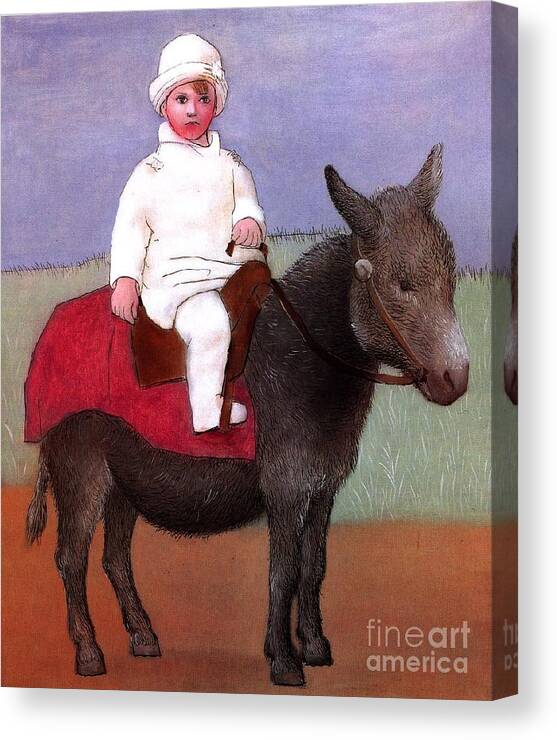 Paul The Artist's Son-ten Years Old By Picasso Canvas Print featuring the painting Paul, The Artist's Son by Picasso