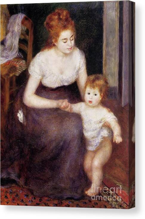 The First Step By Renoir Canvas Print featuring the painting The First Step by Renoir
