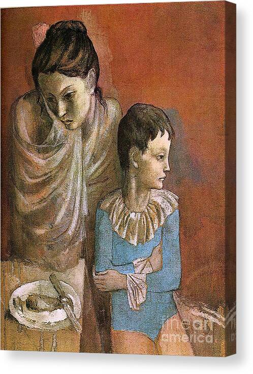 Mother And Child Baladins 1905 By Picasso Canvas Print featuring the painting Mother And Child Baladins 1905 by Picasso