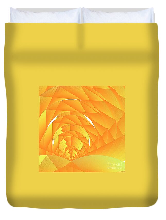 Cyber Sun Duvet Cover featuring the digital art As The Cyber Sun Shrinks And Sets by Michael Skinner