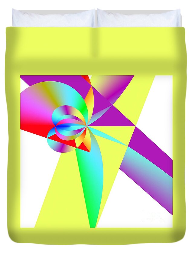 Rainbow Wedding Gift Duvet Cover featuring the digital art Rainbow Wedding Gift by Michael Skinner