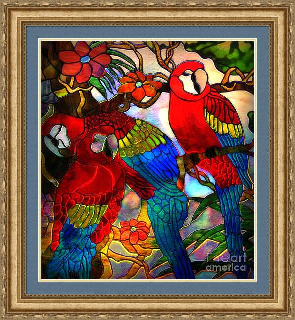 A Sunset Chat By Wbk Framed Print featuring the painting A Sunset Chat by Wbk