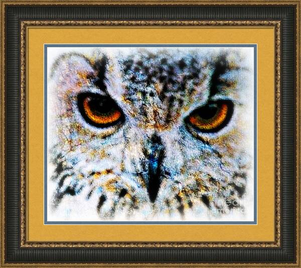 Owl Print featuring the painting A Wise Old Owl by Wbk