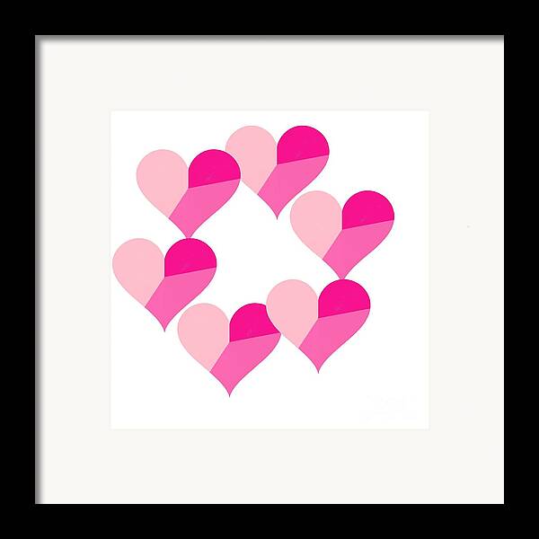 Pink Candy Hearts Framed Print featuring the digital art Pink Candy Hearts by Michael Skinner