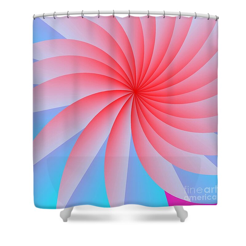 Abstract Shower Curtain featuring the digital art Pink Passion Flower by Michael Skinner