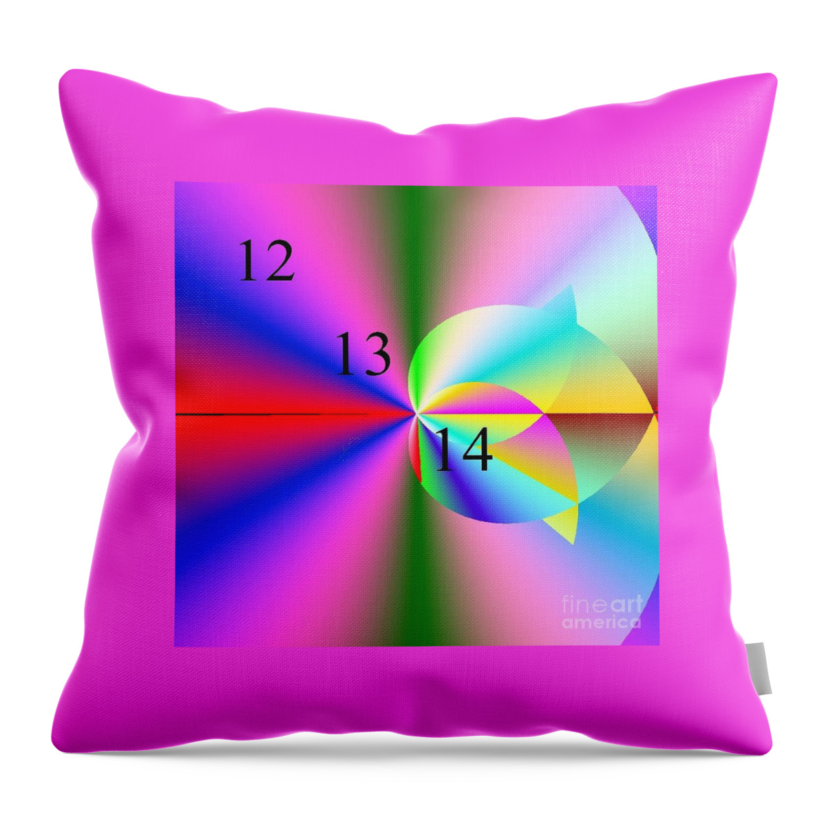12/13/14 Rainbow Tulip Throw Pillow featuring the digital art 12/13/14 Rainbow Tulip by Michael Skinner