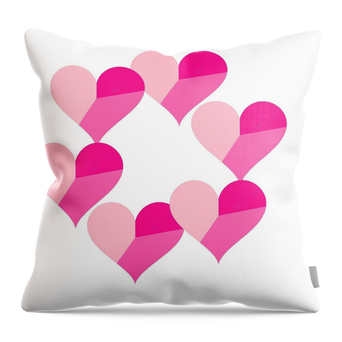 Pink Candy Hearts Throw Pillow featuring the digital art Pink Candy Hearts by Michael Skinner