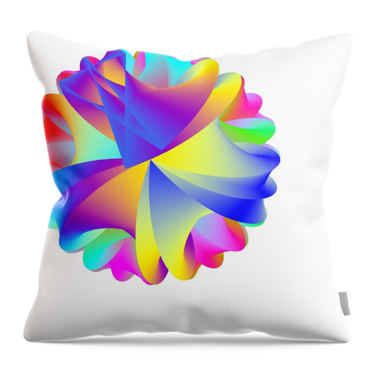 Rainbow Cluster Throw Pillow featuring the digital art Rainbow Cluster by Michael Skinner